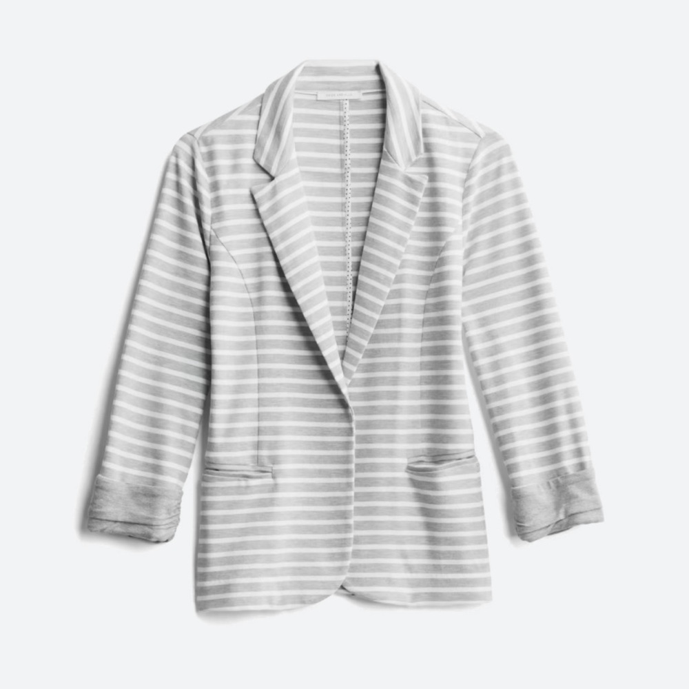 Skies Are Blue Ada Striped Ponte Blazer